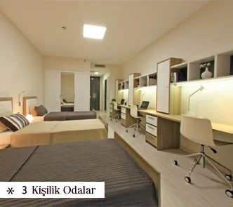 سكن طلاب جامعة اسطنبول ايدن غرفة ثلاثة