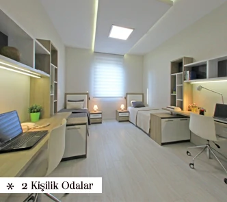 سكن طلاب جامعة ايدن اسطنبول غرفة ثنائية